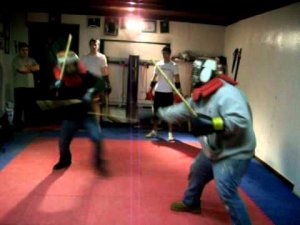 teaching stick fighting